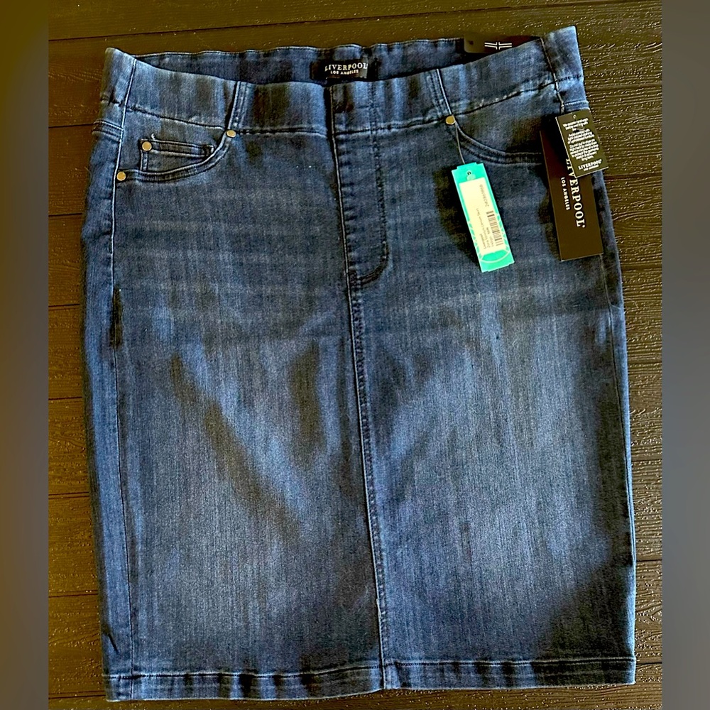 Liverpool Zora Stretch Denim Skirt 16W NWT